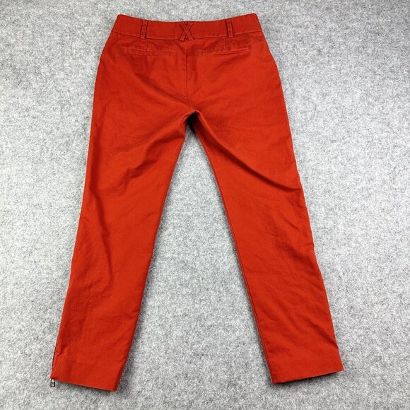 Anthropologie Cartonnier Charlie Ankle Pants Womens 4 Orange Career Boho Crop* - Picture 6 of 16